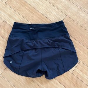 Lululemon High-Rise 4” Speed Up Shorts, Black, Size 4